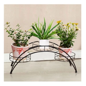 3 Tier Arch Metal Potted plant Stand with 3 Pots Holder Plant Rack Organizer US - Picture 1 of 6