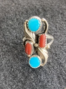 Navajo Vintage Sterling Silber Ring Indianer - Größe 8 - P. P.  - Bild 1 von 5