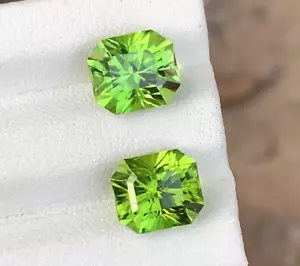 VVS 7,47 CT coppia peridoto verde naturale pietre preziose taglio di precisione dal Pakistan - Foto 1 di 3