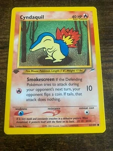 Cyndaquil - 61/105 - 1st Edition Neo Destiny Set - Pokemon Card Vintage - Picture 1 of 5