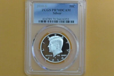 2010-S Silver Kennedy Half Dollar PCGS PR70DCAM - Toning - Image 1 of 4