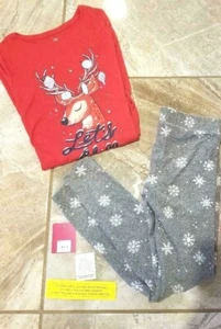 NWT Girl SO Retail $34 Sz 12 Red Reindeer Soft Long Sleeve Pajama Set Sleepwear  - Picture 1 of 9