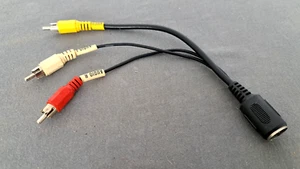Cable adaptador DIN 6 polos cubo a 3 x RCA/Cinch longitud de cable = 13 cm -k28- - Imagen 1 de 5