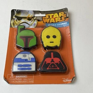 Star Wars Puzzle Erasers set of 4 new in package stocking stuffer - Picture 1 of 5