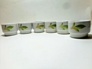 Juego de 6 tazas de huevos de porcelana Lyngby frutas y verduras raras vintage años 60  - Imagen 1 de 4