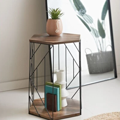 2 tier Cage Table Side Lamp Plant Table Hall Coffee Table Side Table Living Room - Image 1 of 4