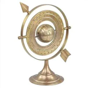 Lot Of 2 Nautical Antique Brass Globe Armillary, Sphere Arrow Maritime Astrolabe - Picture 1 of 4