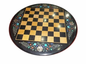 Marble Chess Table Handmade Craft Work Pietra Dura Art Semi Precious Stone  - Picture 1 of 3