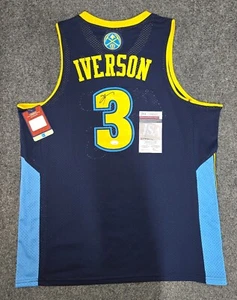 DENVER NUGGETS ALLEN IVERSON AUTOGRAPHED SIGNED JERSEY JSA COA - Picture 1 of 3