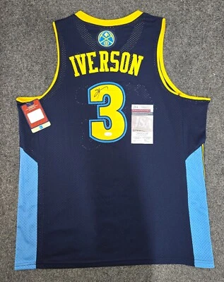 DENVER NUGGETS ALLEN IVERSON AUTOGRAPHED SIGNED JERSEY JSA COA - Image 1 of 3