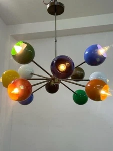 12 SOPORTE ORBES COLORIDO ACCESORIO LATÓN CROMO ARAÑA SPUTNIK STILNOVO ITALIANO - Imagen 1 de 6