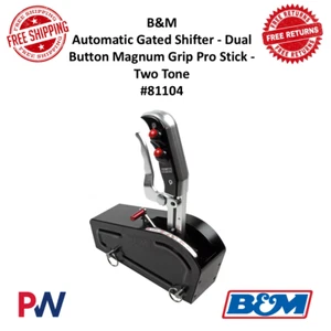 B&M Magnum Grip Pro Stick - Two Tone Automatic Shifter Aluminum Black #81104 - Picture 1 of 7