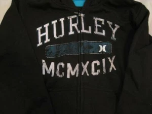HURLEY boys size 5 black logo full zip hoodie sweatshirt fleece jacket NEW - Picture 1 of 1