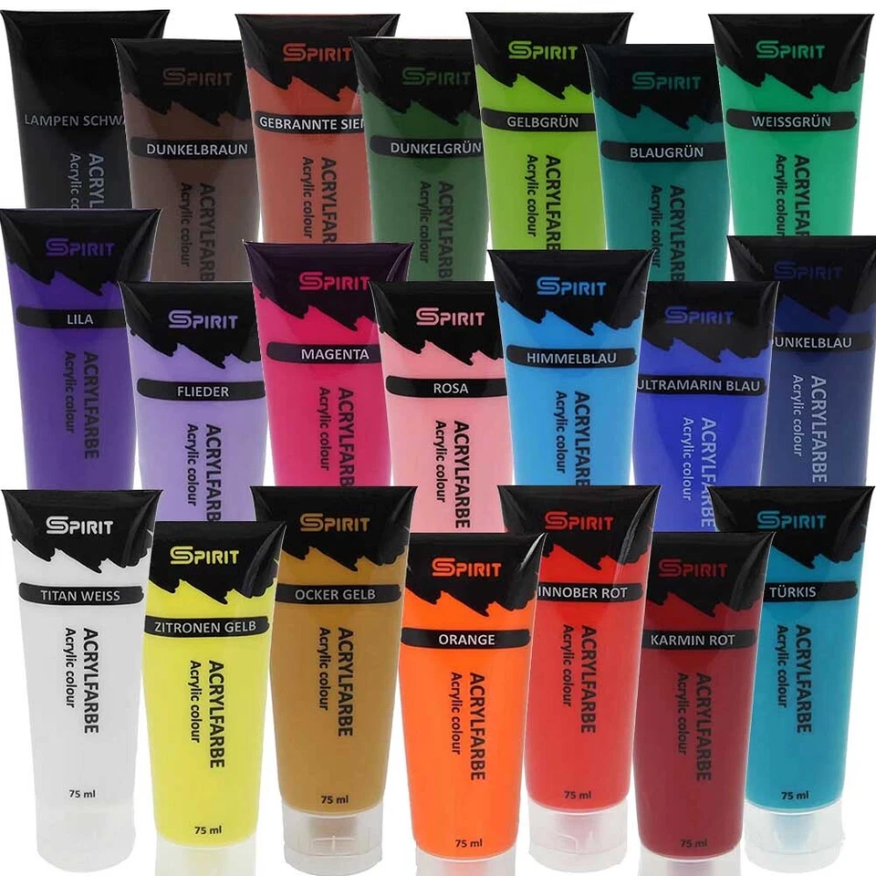 Spirit Acrylfarbe 75 ml Tuben Künstlerfarbe Gemäldefarbe Malfarbe Farbe Malen - Bild 1 von 1