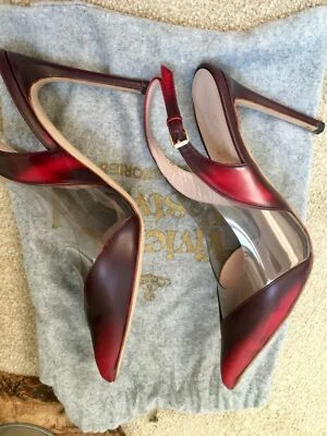 Vivienne Westwood Brown Clear  Slingback Leather Heels sz 37 - Image 1 of 4