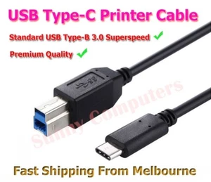 USB 3.1 Type-C USB-C to USB 3.0 Type B Male Cable Printer Scanner Adapter Cord - Picture 1 of 2