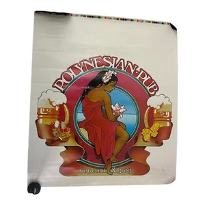 Vintage Polynesian Pub Poster popcorn & grog. TIKI / Bar decor / Hawaiiana RARE - Picture 1 of 7