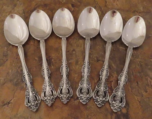 Oneida Michelangelo Cube Set of 6 Soup Spoons Heirloom Stainless Flatware Lot N - Picture 1 of 5