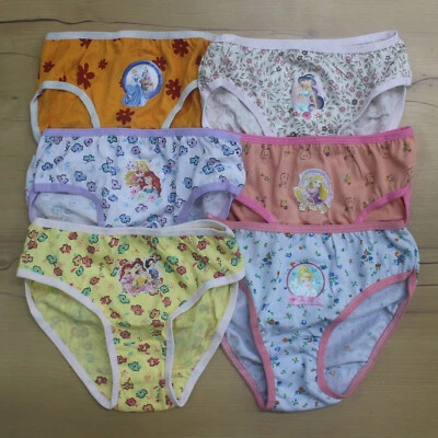 Calcinha Disney Princesa Infantil Menina Pacote com 6 Roupa Íntima 3-12 anos - Imagem 1 de 2