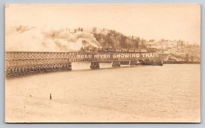 Train Bridge at Bear River Nova Scotia Canada c1910 Real Photo RPPC - Picture 1 of 2