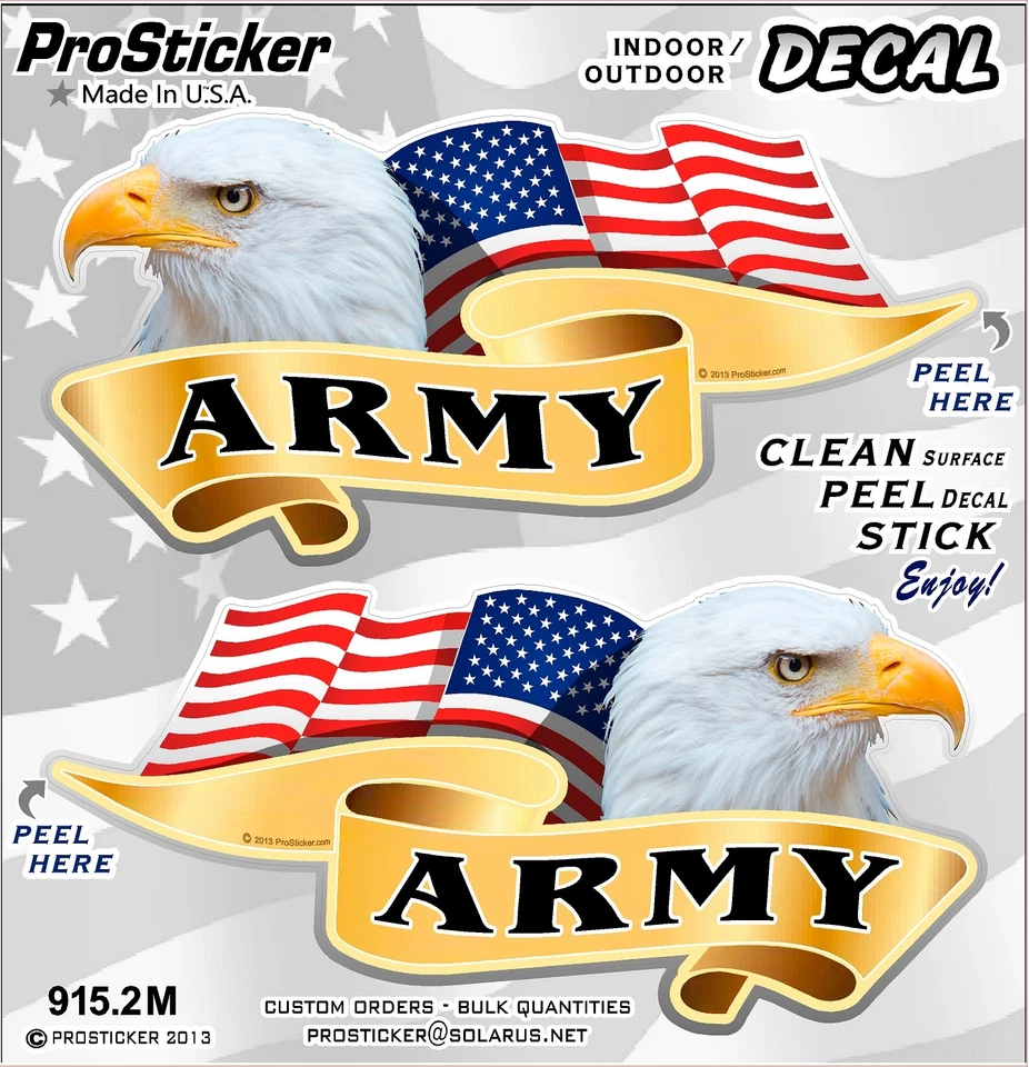 ProSticker 915.2M (One Pair) 2"x 4" American Army Decals Stickers US Service - Image 1 of 1
