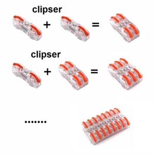 Connecteur de fil  électrique rapide 2 broches bornier additionnelle domino - Imagen 1 de 4