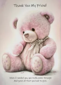 Danke, mein Freund - Danke, dass du da bist A5 Karte Freundschaft Liebe Teddy - Bild 1 von 3