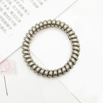 Corbatas para el cabello bobinas de anillo en espiral soporte cola de caballo cable de teléfono bandas elásticas prendas para la cabeza↔ Foto 1 de 4