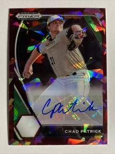 2021 Panini Prizm Draft Picks Burgundy Cracked Ice /12 AUTO #PDP107 Chad Patrick - Picture 1 of 4
