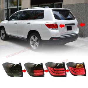 For Toyota Highlander 2011-2013 LED Smoked Black Lens Rear Tail Lights Assembly - Picture 1 of 7