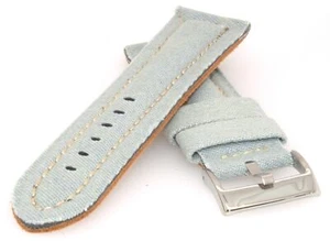 Correa de reloj de diseño denim Fashin, acolchada azul cielo 24 mm - Imagen 1 de 2