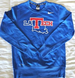 Nike Therma Fit Louisiana Tech Bulldogs Sweatshirt Sweater Mens Small Blue  - Picture 1 of 6