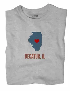 Decatur Illinois IL T-Shirt HEART - Picture 1 of 6
