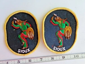 Parche vintage para indios SIOUX/indios nativos americanos 2 piezas Lote de reedición raro de los años 70 - Imagen 1 de 2