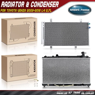 New Radiator & AC Condenser Cooling Kit for Toyota Venza 2009 2010-2016 L4 2.7L - Image 1 of 4