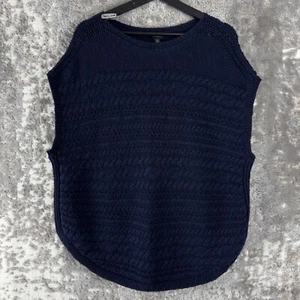 Maglione Talbots taglia M misto lino cotone maglia senza maniche blu navy casual - Foto 1 di 7