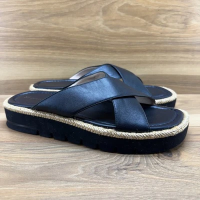 Stuart Weitzman Womens Sandals Size 8.5 Cross strap Slip On Platform - Image 1 of 4