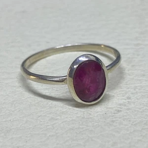 Natural UNHEATED RUBY 925 Sterling Silver ring Handmade Jewelry 1.5 gram ياقوت - Picture 1 of 7