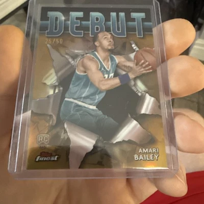 2023-24 Topps Finest #D-28 Amari Bailey Debut Gold Refractor #/50 - Image 1 of 2