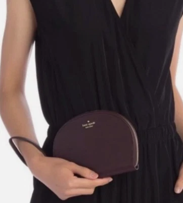 Bolso sin asas Kate Spade Jackson media luna de cuero rojo cereza oscuro Foto 1 de 4