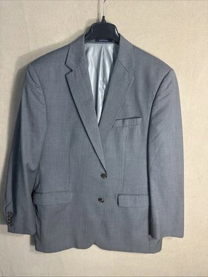 Blazer Ralph by RALPH LAUREN 46L 100 % Lana Gris Plateado Rayas 2 Botones Canadá Foto 1 de 4