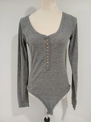 NUEVO Body Térmico Intimately Free People Dylan Gris Oscuro M Henley  Foto 1 de 4