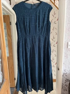 Roman Teal Sequinned Dress Size 16 - Picture 1 of 3