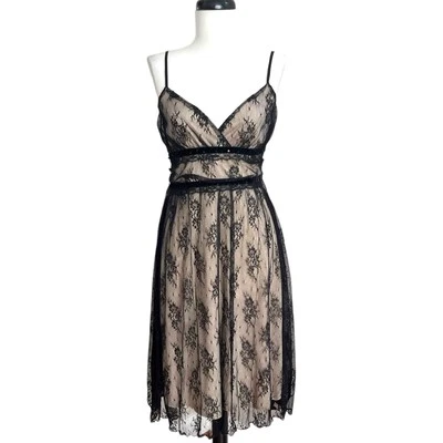 Y2K Ruby Rox Babydoll Dress S Lace Floral Mesh Fairy Grunge Whimsigoth Festival  - Image 1 of 4