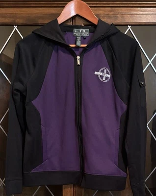 Chaqueta con Capucha Lauren Ralph Lauren Active Púrpura y Negra Cremallera Completa Bolsillos Talla M Foto 1 de 4
