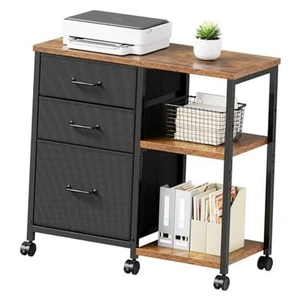 3 Drawer File Cabinet with Wheels Rolling Printer Stand with Open Storage - Picture 1 of 7