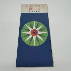 Vintage 1960 Washington Oregon Union 76 Rand McNally Road Map - Picture 1 of 11