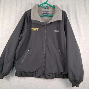 Waffle House Lands End Jacke Herren XL Regular schwarz Fleece gefüttert Reißverschlusstaschen - Bild 1 von 16
