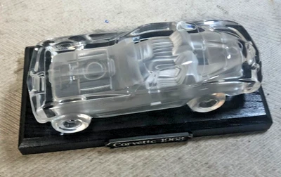 Vintage Hofbauer 1963 Corvette Crystal Glass Car 7" Paperweight - Germany (C) - Image 1 of 4