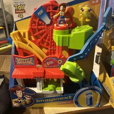 Imaginext Toy Story 4 Play Set Carnival Disney Fisher Price Woody/Ducky Figure - Image 1 of 2